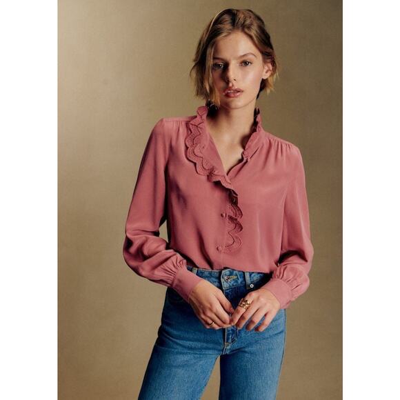 Sezane Tops - Sézane Chlo Silk Long Sleeves Shirt - 36